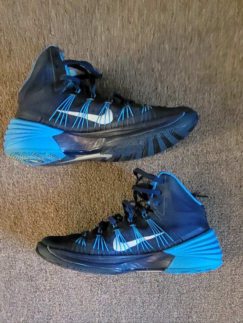 NIKE Size 10.5 Hyperdunk Blue Basketball Sports Sneakers Shoes